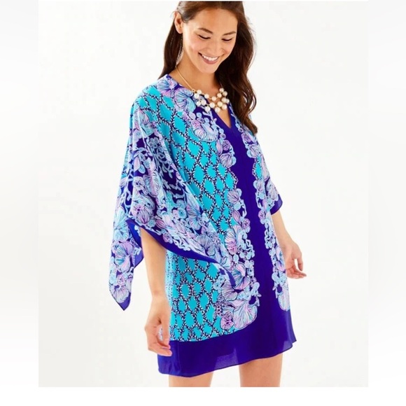 Lilly Pulitzer Dresses & Skirts - Lilly Pulitzer SHALYNN SILK CAFTAN Lapis Lazuli